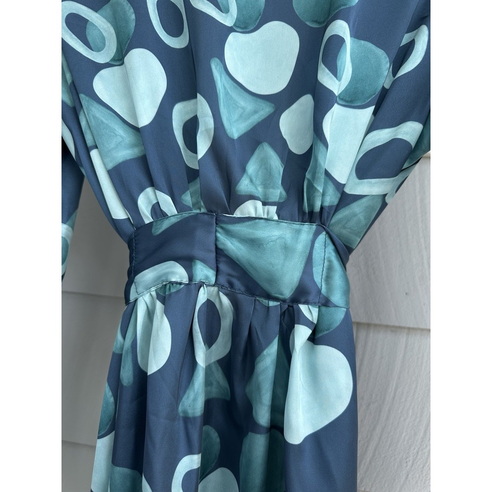 Amarelle Swimwear "One Moment" Kimono Cover-Up –‎ Teal Print, OS, Belted Robe - Picture 7 of 7
